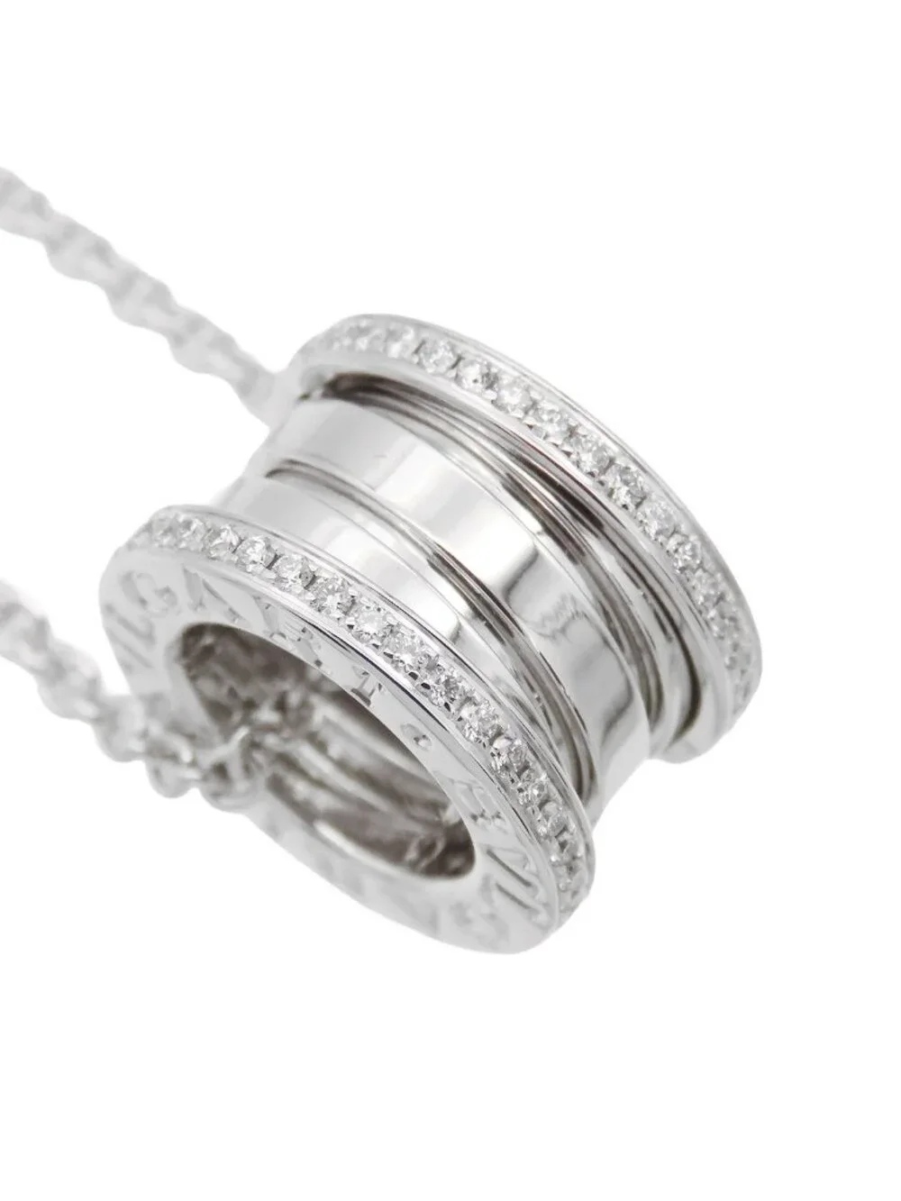 Bvlgari Necklace White Gold 18k Diamond B.Zero1 Pave
